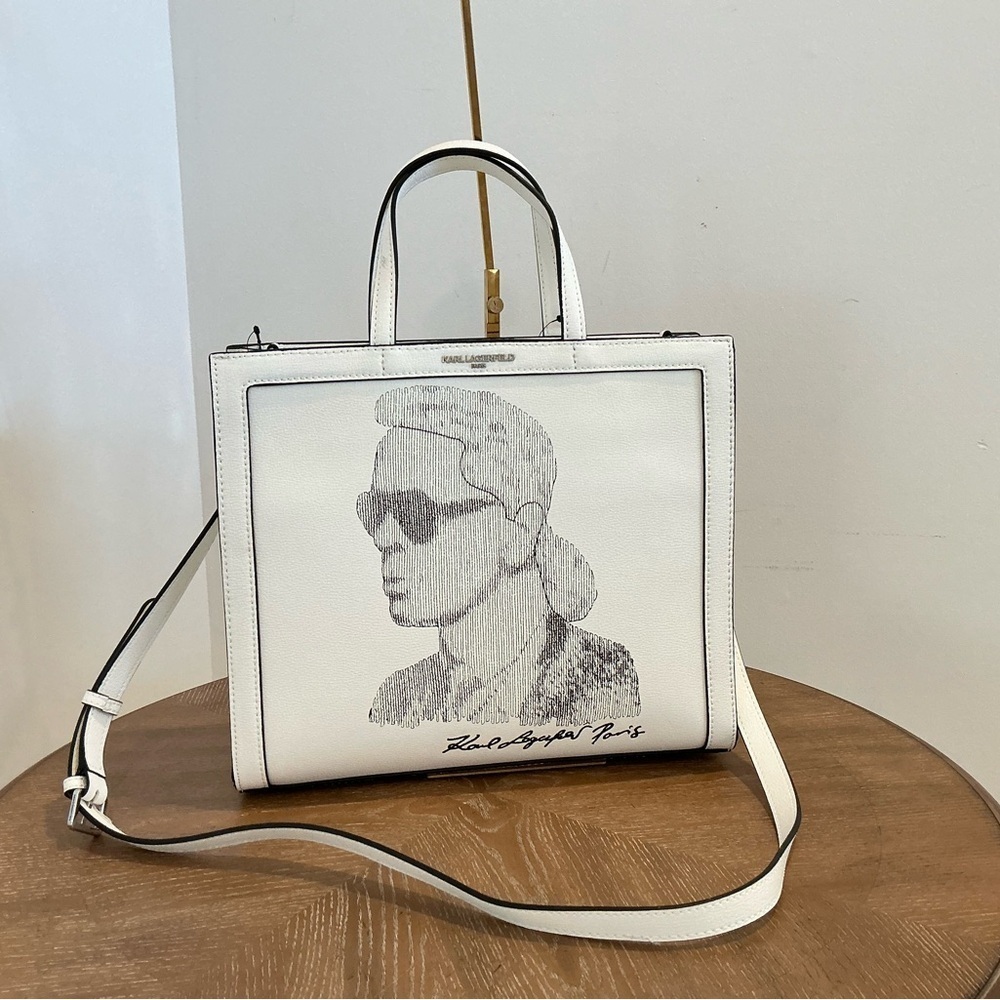 Karl Lagerfeld Paris White Tote Bag